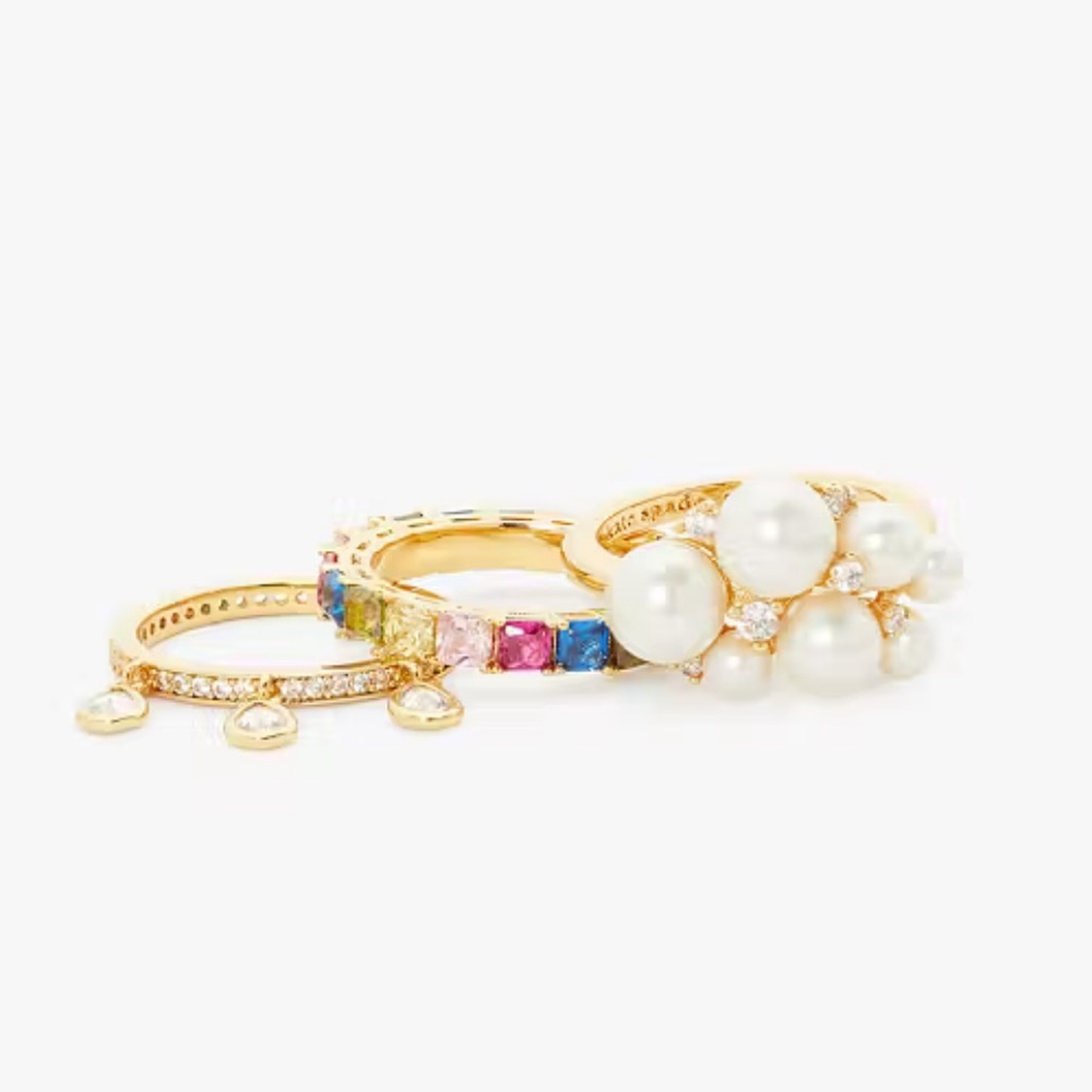 $99 Kate Spade Rain Or Shine Stacking Ring Set size 7 - Picture 7 of 7